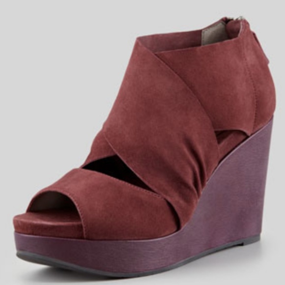 Eileen Fisher Draw Draped Suede Wedge - Picture 2 of 8